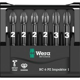 Wera Bit-Check 6 PZ Impaktor 1, 1/4", 6-teilig, Bit-Satz diamantbeschichtet, extrem belastbar