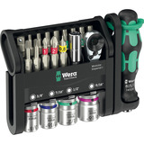 Wera Tool-Check Modular Set Imperial 1, mit 3 Werkzeugmodulen, Bit-Satz schwarz/grün, 50-teilig, zöllig, inkl. 1/4" Bit-Ratsche, Winkelschlüssel