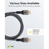 goobay Plus Ultra High-Speed HDMI-Kabel, 8K @ 60Hz grau, 1 Meter