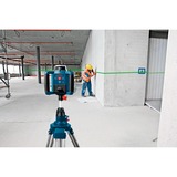 Bosch Rotationslaser GRL 300 HVG Professional, mit Baustativ blau, Koffer, grüne Laserlinie