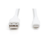 Digitus USB 2.0 Silikon-Kabel USB-A > Lightning, MFI zertifiziert weiß, 1 Meter, PD, Laden mit bis zu 12 Watt