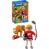 PLAYMOBIL 72089 Animals & Friends Zoo: Tiger und Besucher, Konstruktionsspielzeug 