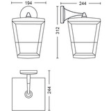 Philips White & Color Ambiance Econic Outdoor hängende Wandleuchte, LED-Leuchte schwarz