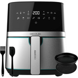 Cecotec Heißluftfritteuse CecoFry Full InoxBlack 5500 Pro, mit Zubehör schwarz/edelstahl, 1.700 Watt, Korb 5,5 Liter, mit Silikon-Zubehörpaket