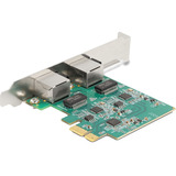 DeLOCK PCI Express x1 Karte 2 x RJ45 2,5 Gigabit LAN RTL8125, LAN-Adapter 