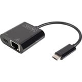 Digitus  USB Type-C Gigabit Ethernet Adapter schwarz, mit Power Delivery Unterstützung