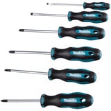 Makita Schraubendreher-Set E-10528, 6-teilig schwarz/blau, Ergonomisch, gummierter Handgriff 