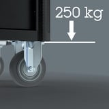 Wera 9701 Tool Rebel Werkstattwagen Stainless XXL 1, mit Bestückung, Werkzeugwagen schwarz, 188-teilig (Elektro / VDE), im exklusiven Tool Rebel Design