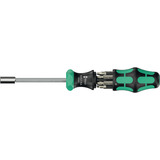 Wera Kraftform Kompakt 27 RA 2, Bit-Satz schwarz/grün, 6-teilig, 1/4", mit Ratschenfunktion