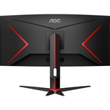 AOC CU34G2XP/BK, Gaming-Monitor 86.4 cm (34 Zoll), schwarz/rot, WQHD, VA, Curved, 180Hz Panel