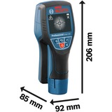 Bosch Professional PRO Akku-Wallscanner D-tect 120 Professional, 12Volt, Ortungsgerät blau/schwarz, Li-Ionen-Akku 2,0 Ah, in L-BOXX 136