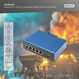 Digitus Industrial 4+2-Port L2 managed Gigabit Ethernet PoE, Switch 