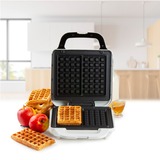 Domo Tasty Waffle XL, Waffeleisen weiß/edelstahl, 900 Watt