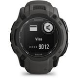 Garmin Instinct 2X Solar, Smartwatch dunkelgrau, 55 mm, Silikon-Armband