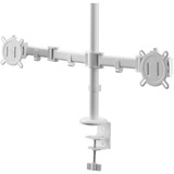 ONE FOR ALL Universal-Doppelmonitorarm DM 2220, Monitorhalterung weiß, für 33 - 81cm (13" - 32") Monitore