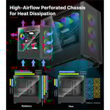 Xilence Flux X916.ARGB, Tower-Gehäuse schwarz, Tempered Glass