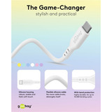 goobay USB 2.0 Silikonkabel pink, USB-C Stecker > USB-C Stecker pink, 1,5 Meter, PD 60 Watt