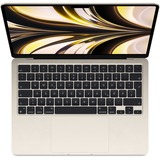 Apple MacBook Air 34,5 cm (13,6"), Notebook champagner, 16 GB, 256 GB (256 GB SSD), Polarstern, M2, 8-Core GPU, macOS, Deutsch