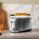 Cecotec Langschlitz-Toaster Toast&Taste 1600 Retro Double Inox edelstahl, 1.630 Watt, für 4 Scheiben Toast
