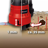 EINHELL Schmutzwasserpumpe GC-DP 7035 LL, Tauch- / Druckpumpe rot/schwarz, 700 Watt