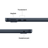 Apple MacBook Air 34,5 cm (13,6") 2025 CTO, Notebook schwarz, 16 GB, 512 GB (512 GB SSD), M4, MacOS, Französisch