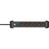 Brennenstuhl Premium-Alu-Line Steckdosenleiste 6-fach schwarz/silber, 3 Meter, mit Sicherheitsschalter