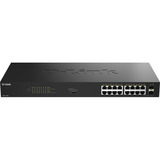 D-Link DGS-1018P, Switch schwarz, 240W PoE Budget