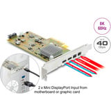 DeLOCK PCI-E x4 Karte zu 2x USB-C 40Gbps / 2x MiniDisplay LP, Schnittstellenkarte 