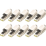 Digitus CAT.6a Feldstecker STP Staubkappe/Knickschutz, 10 Stück silber