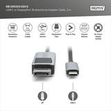 Digitus USB4 Gen 2x2 Adapterkabel USB-C > DisplayPort schwarz/grau, 2 Meter