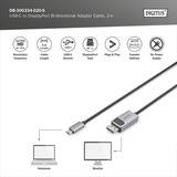 Digitus USB4 Gen 2x2 Adapterkabel USB-C > DisplayPort schwarz/grau, 2 Meter
