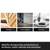 EINHELL T-Griff Schraubendreher-Set, 6-teilig rot/schwarz, Ergonomische Zweikomponentengriffe