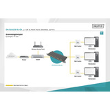 Digitus 10" Slim Patchpanel DN-91612S-SL-EA, 12-Port, Cat.6a schwarz, 0,5HE, Rack Mount, geschirmt