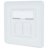 Digitus CAT.6A Datenanschlussdose, Unterputz, geschirmt, 2x RJ-45 LSA weiß, Klasse EA, 8 Richtungen