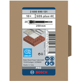 Bosch PRO SDS plus-4C Flachmeißel, 20mm x 250mm 10 Stück