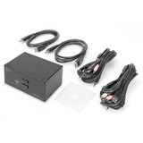 Digitus KVM-Switch DisplayPort 2x 1  schwarz, Dual Display