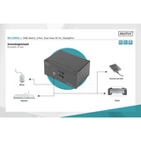 Digitus KVM-Switch DisplayPort 2x 1  schwarz, Dual Display