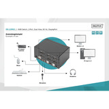 Digitus KVM-Switch DisplayPort 2x 1  schwarz, Dual Display