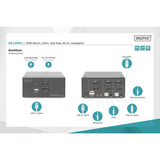 Digitus KVM-Switch DisplayPort 2x 1  schwarz, Dual Display