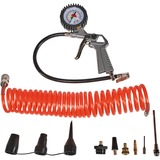 EINHELL Kompressor TC-AC 190/6/8 OF Set rot/schwarz, 1.200 Watt, Reifen-Füllgerät, Druckluftschlauch