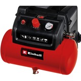 EINHELL Kompressor TC-AC 190/6/8 OF Set rot/schwarz, 1.200 Watt, Reifen-Füllgerät, Druckluftschlauch