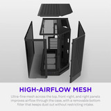 NZXT H6 ( 2026 ) All Black, Tower-Gehäuse schwarz, Tempered Glass x 2
