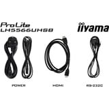 iiyama LH5566UHSB-B1AG, Public Display schwarz (matt), UltraHD/4K, VA, HDMI, USB-C