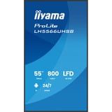 iiyama LH5566UHSB-B1AG, Public Display schwarz (matt), UltraHD/4K, VA, HDMI, USB-C