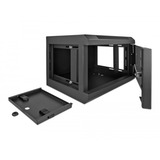 DeLOCK 25,4 cm (10")  Netzwerkschrank mit Glastür, IT-Schrank schwarz, 4 HE