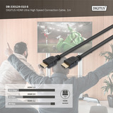 Digitus HDMI Ultra High Speed Anschlusskabel, mit Ethernet, UHD 8K schwarz, 1 Meter