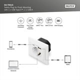 Digitus Sicherheits-Steckdose Unterputz, mit 1x USB-A und 1x USB-C weiß