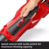 EINHELL Professional Akku-Laubbläser GP-LB 36/230 Li E BL-Solo, 36Volt (2x18V) rot/schwarz, ohne Akku und Ladegerät