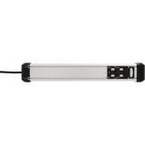 Brennenstuhl Premium-Alu-Line Steckdosenleiste 8-fach schwarz/aluminium, 3 Meter Kabel, mit Sicherheitsschalter