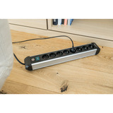 Brennenstuhl Premium-Alu-Line Steckdosenleiste 8-fach schwarz/aluminium, 3 Meter Kabel, mit Sicherheitsschalter